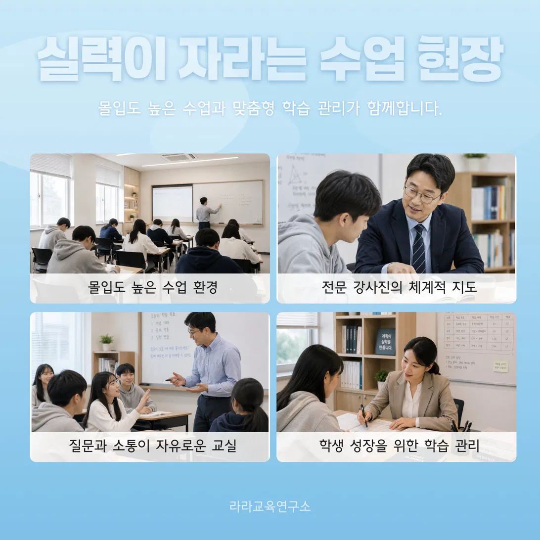 산뜻한 수업 현장 소개 카드 (사진 4장형)